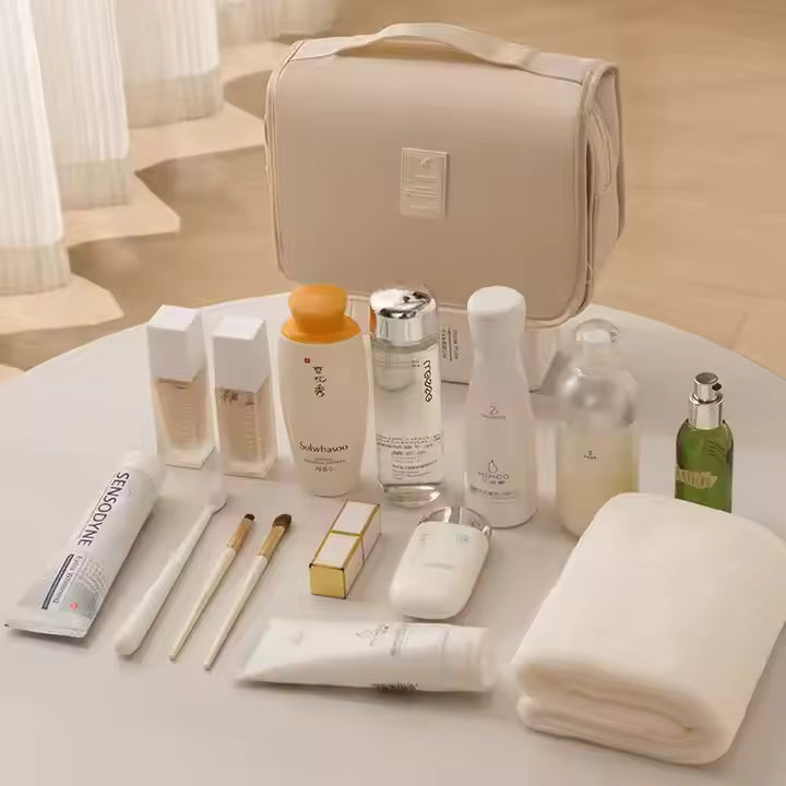 Hanging Travel Toiletry Bag | Waterproof Travel Makeup Cosmetic Organizer
