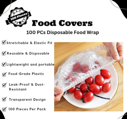 100pcs Flexible Transparent Plastic Food Storage Bags