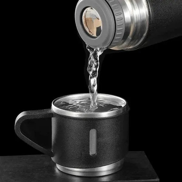 Vacuum Flask Bottle with 3 Cups and Gift Box
