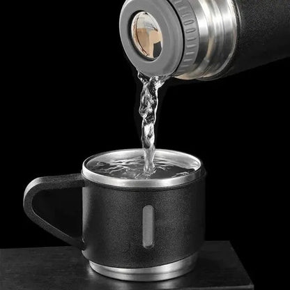 Vacuum Flask Bottle with 3 Cups and Gift Box