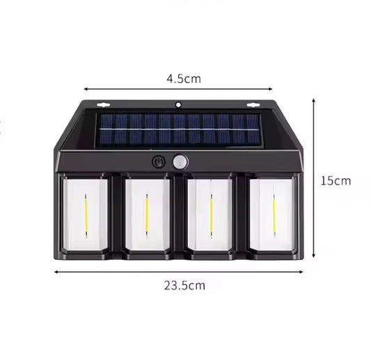 4 Head Solar LED Outdoor Wall Light(Bk-618-4)