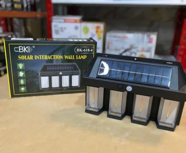 4 Head Solar LED Outdoor Wall Light(Bk-618-4)