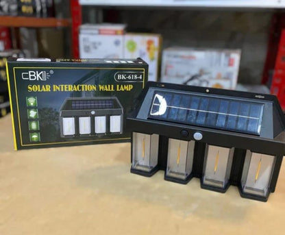 4 Head Solar LED Outdoor Wall Light(Bk-618-4)
