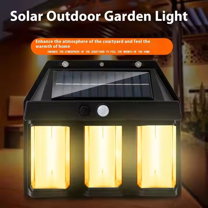 Triple Head Outdoor Solar Wall Light(bk-618-3)