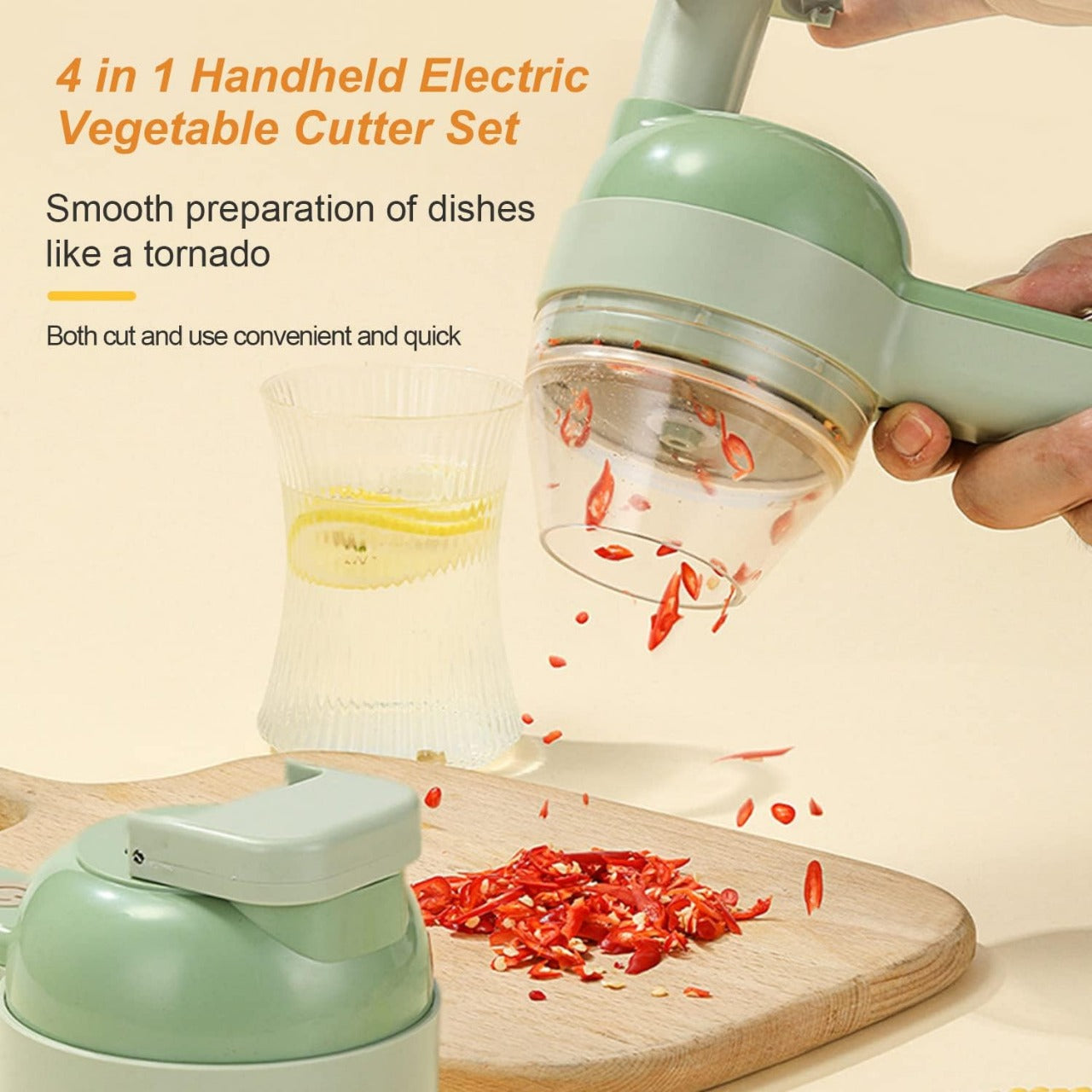 4 in 1 Handheld Hammer Electric Vegetable Cutter(Rechargeable)
