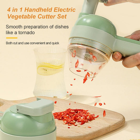 4 in 1 Handheld Hammer Electric Vegetable Cutter(Rechargeable)