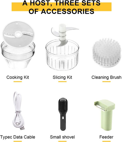 4 in 1 Handheld Hammer Electric Vegetable Cutter(Rechargeable)