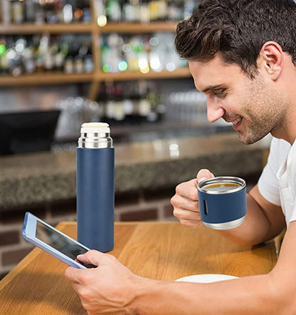 Vacuum Flask Bottle with 3 Cups and Gift Box