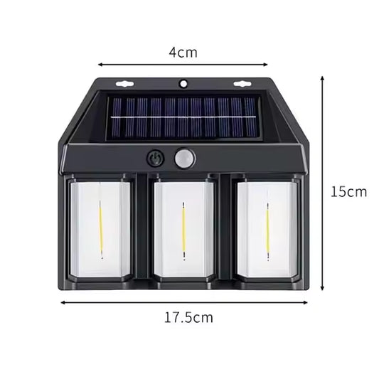 Triple Head Outdoor Solar Wall Light(bk-618-3)