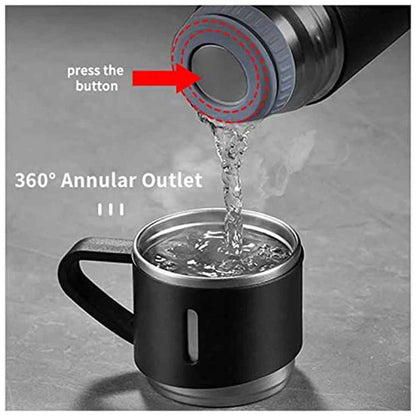 Vacuum Flask Bottle with 3 Cups and Gift Box