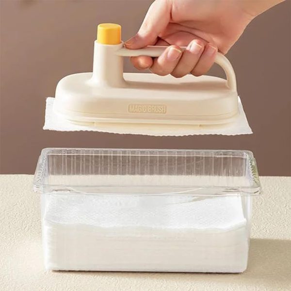 Replaceable Magic Brush With 50 Disposable Cleaning Microfiber Cloth paper